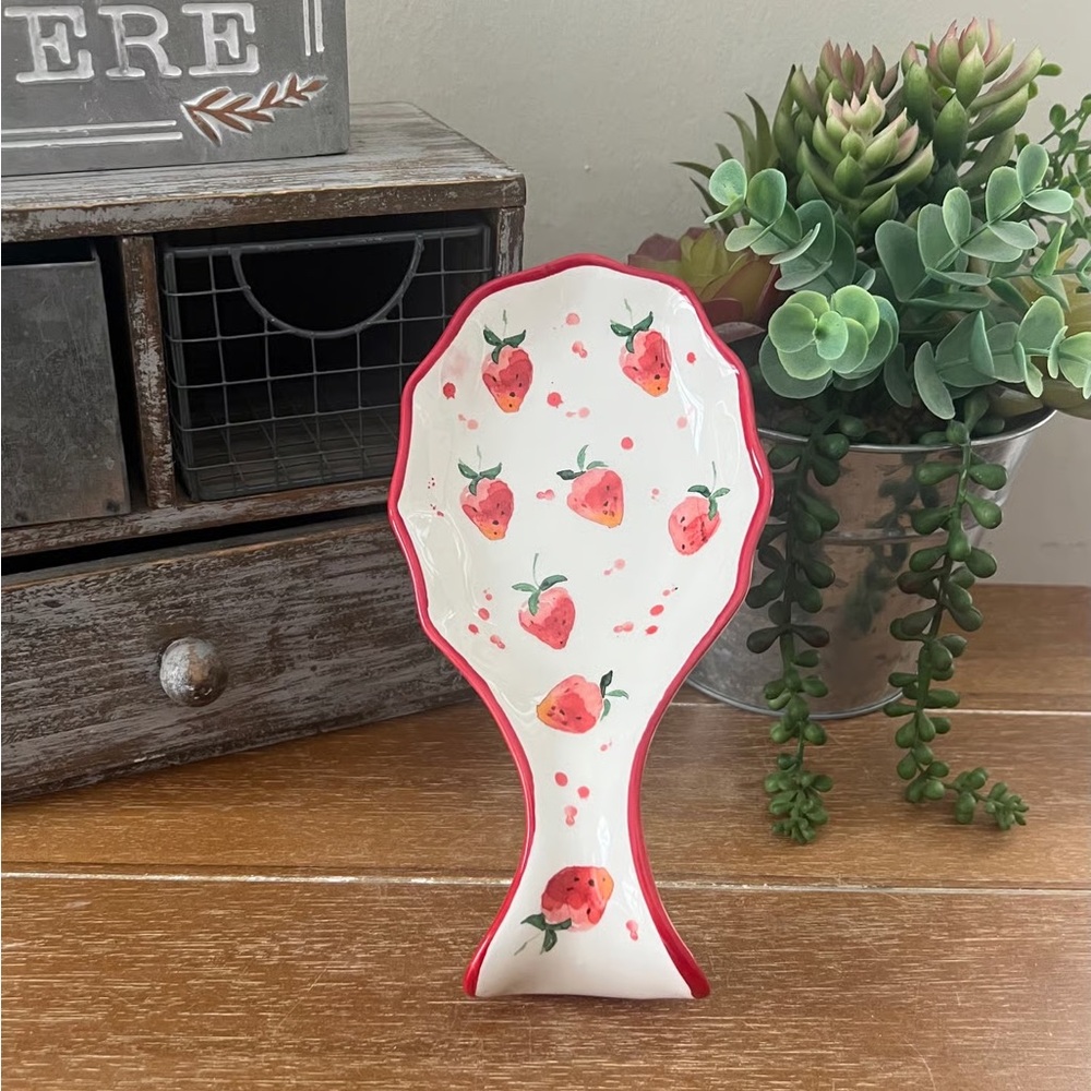 New Decorative Strawberry Ceramic Spoon Rest
